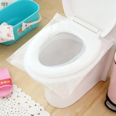 50 miếng đệm lót ghế vệ sinh PE an toàn du lịch dùng một lần - Giá chỉ 48.811 VND