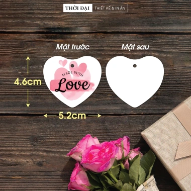 50 Thẻ Treo Giấy Hình Trái Tim Dễ Thương 4.6x5.2cm - Giá 35.000 VNĐ, Giảm 10.450