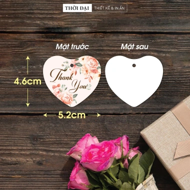 50 Thẻ Treo Giấy Hình Trái Tim Dễ Thương 4.6x5.2cm - Giá 35.000 VNĐ, Giảm 10.450
