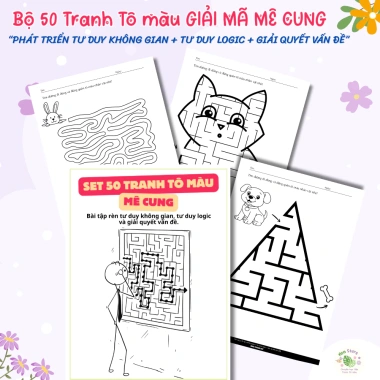 50 Trang Tô Màu Giải Mã Mê Cung - Rèn Luyện Tư Duy Logic Cho Bé Giá 16.500