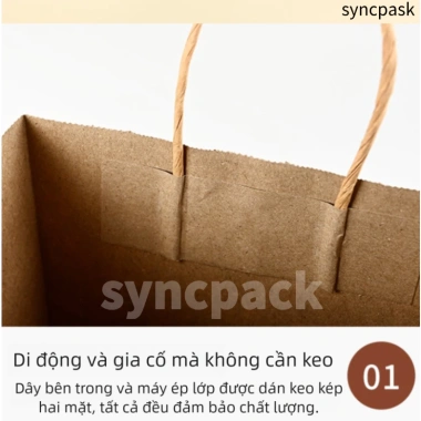 50 túi giấy kraft Nhật Bản đa màu, có quai xách, xi măng, thích hợp đựng quà và thực phẩm - Giảm 23%