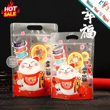 50 Túi Zip 250gr Đựng Bánh Kẹo Mứt Tết Vớ Kẹp tóc Trang sức - Mèo Chiêu Tài 75.000₫