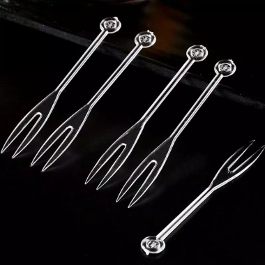 500 nĩa trái cây mini và dĩa nhựa dùng một lần cho tiệc BBQ, xiên que & bánh trái cây - Giá ưu đãi