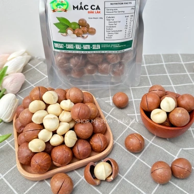 500g Hạt Mắc Ca ĐăkLăk 2.3‑2.8cm Sấy Ăn Liền – Giá 140.000, Xuất Hóa Đơn Công Ty