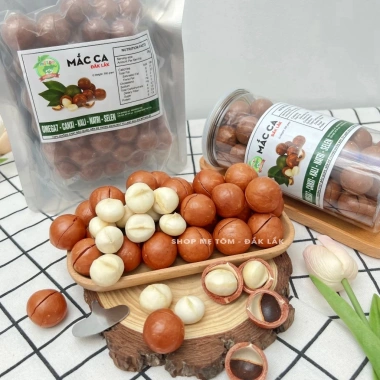 500g Hạt Mắc Ca ĐăkLăk 2.3‑2.8cm Sấy Ăn Liền – Giá 140.000, Xuất Hóa Đơn Công Ty