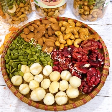 500g Hạt Mix Óc Chó Đỏ, Hạnh Nhân, Macca, Điều, Bí - Giá Ưu Đãi 160.000 VND
