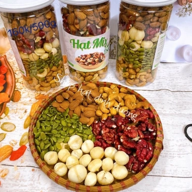 500g Hạt Mix Óc Chó Đỏ, Hạnh Nhân, Macca, Điều, Bí - Giá Ưu Đãi 160.000 VND