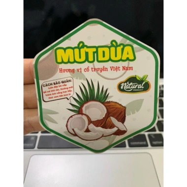 55 tem lục giác 7x8cm mứt dứa Giá chỉ 46.000đ, thơm ngon, làm bánh và quà tặng