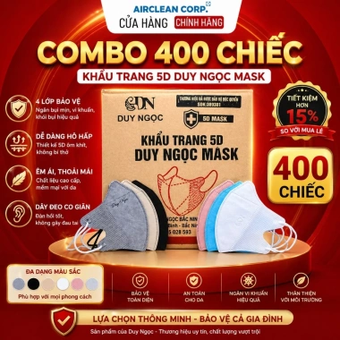 5D Duy Ngọc Thùng 400 Khẩu Trang 3 Lớp Kháng Khuẩn Chống Bụi Mịn Giá 132k