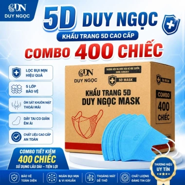 5D Duy Ngọc Thùng 400 Khẩu Trang 3 Lớp Kháng Khuẩn Chống Bụi Mịn Giá 132k
