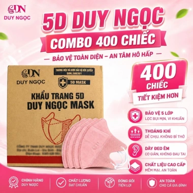 5D Duy Ngọc Thùng 400 Khẩu Trang 3 Lớp Kháng Khuẩn Chống Bụi Mịn Giá 132k