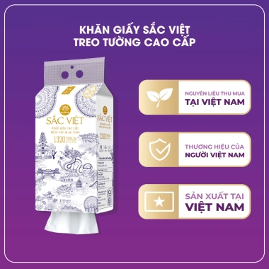 6 Bịch Giấy Treo Tường Sắc Việt 1.320 Tờ - 4 Lớp Mềm Mịn, Bột Gỗ Tự Nhiên - 141.000 VND