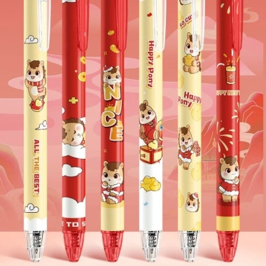 6 Bút Gel 0.5mm Năm Ngựa 2.026 - Nhanh khô, mực đen, viết dễ, sinh viên văn phòng 8 6 Bút Gel 0.5mm Năm Ngựa 2.026 - Nhanh khô, mực đen, viết dễ, sinh viên văn phòng 8