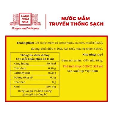 6 chai Nước Tương 525ml 3 Than 3 Vàng Truyền Thống Chài Xưa - Tặng 1 Nước Tương 125ml, 210.000₫