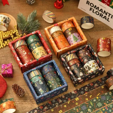6 cuộn Băng Washi Giáng sinh Vui vẻ - DIY Băng ghi chép hoạt hình 11.7cm - 132k