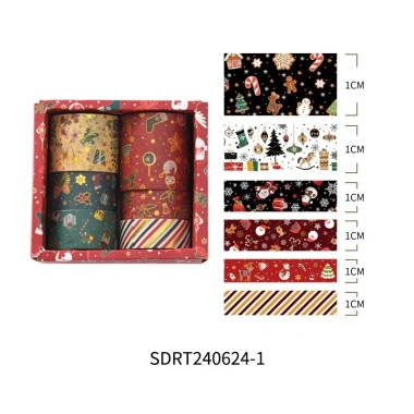 6 cuộn Băng Washi Giáng sinh Vui vẻ - DIY Băng ghi chép hoạt hình 11.7cm - 132k