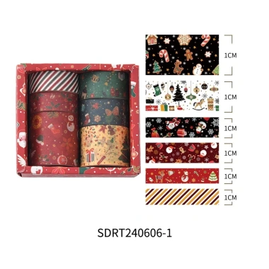 6 cuộn Băng Washi Giáng sinh Vui vẻ - DIY Băng ghi chép hoạt hình 11.7cm - 132k