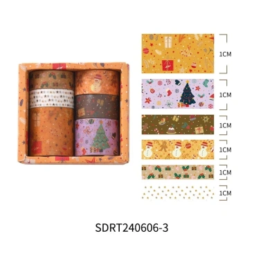 6 cuộn Băng Washi Giáng sinh Vui vẻ - DIY Băng ghi chép hoạt hình 11.7cm - 132k