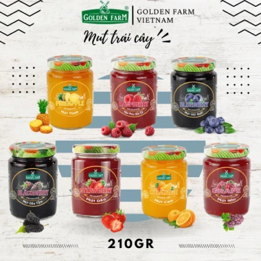 6 loại mứt Nho Dâu Thơm Dâu Tằm Phúc Bồn Tử Cam Golden Farm 210g - Giá chỉ 49.500
