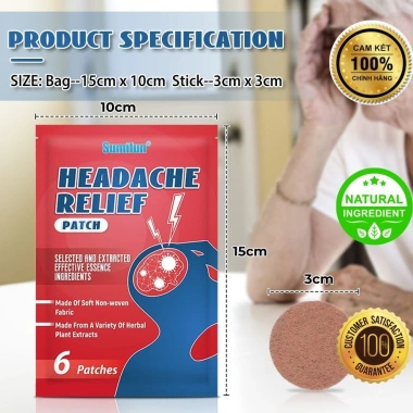 6 Miếng Dán Đau Đầu Tai Ngứa Giảm Thính Lực Tinh Chất Thảo Mộc An Toàn Không Xâm Lấn Siêu Rẻ 71.760₫ 3