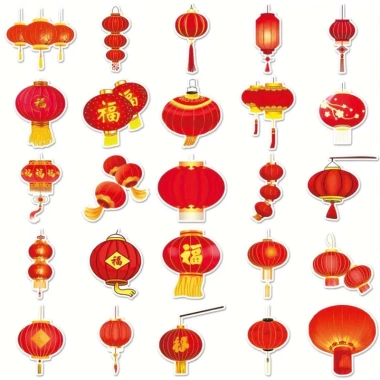 60 Sticker lồng đèn và mẫu trang trí Tết 2.025 - Giá chỉ 20.000 VNĐ, giảm giá hấp dẫn