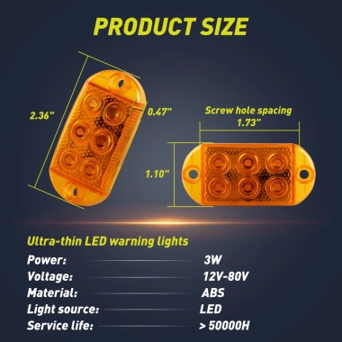 6LED Đánh Dấu Ánh Sáng 12V 24V cho Xe Bên Khoảng Cách Cảnh Báo Xe Kéo Xe Tải Caravan Vàng Đỏ Xanh Dương Xanh Trắng 4