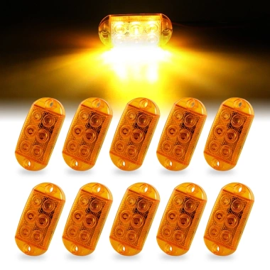6LED Đánh Dấu Ánh Sáng 12V 24V cho Xe Bên Khoảng Cách Cảnh Báo Xe Kéo Xe Tải Caravan Vàng Đỏ Xanh Dương Xanh Trắng 9