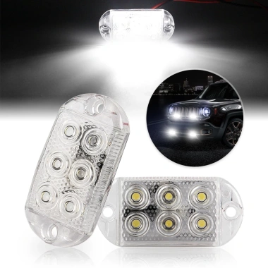 6LED Đánh Dấu Ánh Sáng 12V 24V cho Xe Bên Khoảng Cách Cảnh Báo Xe Kéo Xe Tải Caravan Vàng Đỏ Xanh Dương Xanh Trắng 10