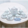 7 mẫu Ấm chén trà Bát Tràng men trắng vẽ Trúc Lâm Thất Hiền - Minh Long 500ml 6