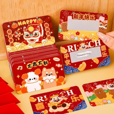 80 thẻ cào tết DIY viết tay - Thẻ CNY trúng thưởng, quà bất ngờ cho bé, 37.422 VND