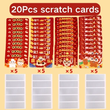 80 thẻ cào tết DIY viết tay - Thẻ CNY trúng thưởng, quà bất ngờ cho bé, 37.422 VND