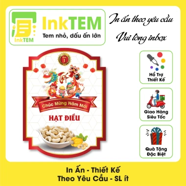 9 Tem Nhãn Giấy Bóng Decan Sticker Dán Tết InkTEM, Hạt Granola, Macca, Hạnh Nhân, Óc Chó 18.000đ 2