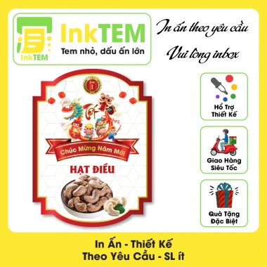 9 Tem Nhãn Giấy Bóng Decan Sticker Dán Tết InkTEM, Hạt Granola, Macca, Hạnh Nhân, Óc Chó 18.000đ 3