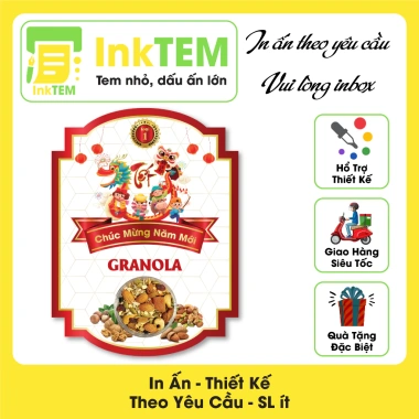 9 Tem Nhãn Giấy Bóng Decan Sticker Dán Tết InkTEM, Hạt Granola, Macca, Hạnh Nhân, Óc Chó 18.000đ 6