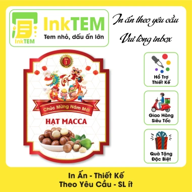 9 Tem Nhãn Giấy Bóng Decan Sticker Dán Tết InkTEM, Hạt Granola, Macca, Hạnh Nhân, Óc Chó 18.000đ 8