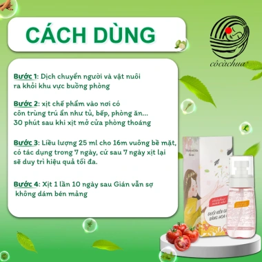 [90ml] Xịt Chống Côn Trùng Kiến Gián Cô Cà Tự Nhiên Hương Hoa Cỏ - Giá 136k 4