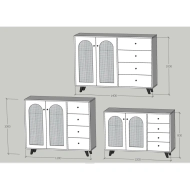 A24 Tủ gỗ đa năng cửa phối mây - Phòng ngủ, phòng khách, giá ưu đãi 3,047,500₫ 10