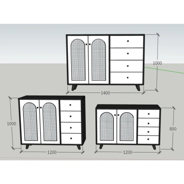 A24 Tủ gỗ đa năng cửa phối mây - Phòng ngủ, phòng khách, giá ưu đãi 3,047,500₫ 12