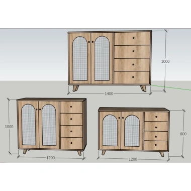 A24 Tủ gỗ đa năng cửa phối mây - Phòng ngủ, phòng khách, giá ưu đãi 3,047,500₫ 15