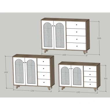 A24 Tủ gỗ đa năng cửa phối mây - Phòng ngủ, phòng khách, giá ưu đãi 3,047,500₫ 16
