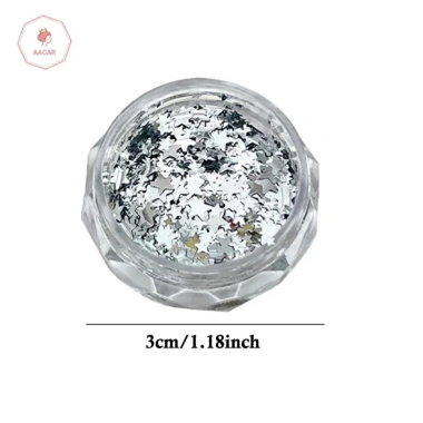 AACAR 1 Hộp Móng Tay 3D Trái Tim Ngôi Sao Sequin Bạc Sáng Bóng - Giá 30.910 VNĐ 5