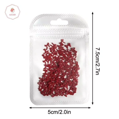 AACAR 100 chiếc 3D Móng Tay Nơ Đỏ - Phụ kiện nhựa nghệ thuật, trang trí quyến rũ, giá 44.990₫ 5