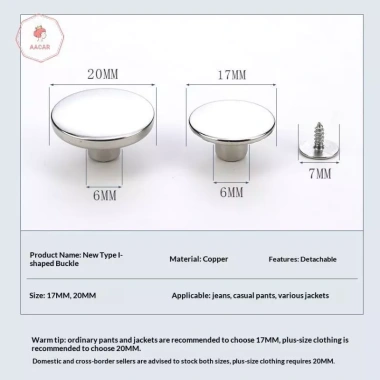 AACAR 10/20 Nút Quần Jean Kim Loại 17-20mm - Bộ Sửa Chữa Tua Vít Tháo Rời 37.950đ