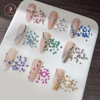 AACAR 12 Lưới & Hộp Mặt Sau Phẳng - Móng Tay Người Ngoài Hành Tinh Thủy Tinh Pha Lê Đính Đá, Giá Ưu Đãi 29.535₫