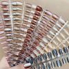 AACAR 30 chiếc mắt móng tay gradient handmade bấm vào, ngắn đầu full cover hoa
