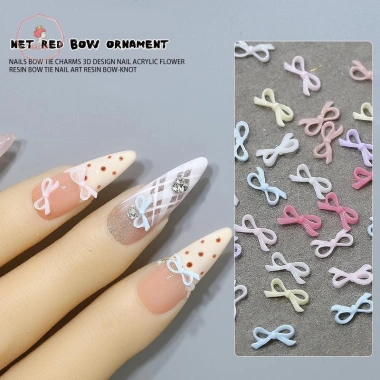 AACAR 50 chiếc 3D thắt nơ móng tay nhựa ruy băng kim cương giả DIY 24.530₫ 3