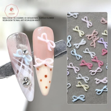 AACAR 50 chiếc 3D thắt nơ móng tay nhựa ruy băng kim cương giả DIY 24.530₫ 4