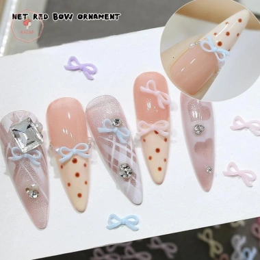 AACAR 50 chiếc 3D thắt nơ móng tay nhựa ruy băng kim cương giả DIY 24.530₫ 7