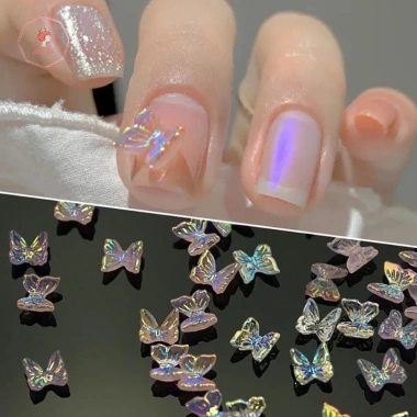 Aacar 50 Nơ Aurora 3D Nhựa Trang Trí Móng Tay Bướm Phụ Kiện Salon - Giá 12.100₫