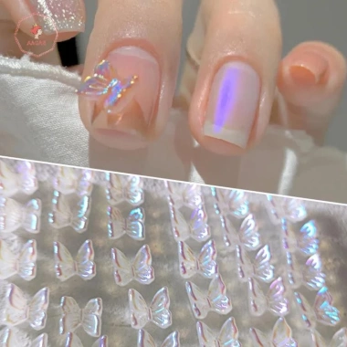 Aacar 50 Nơ Aurora 3D Nhựa Trang Trí Móng Tay Bướm Phụ Kiện Salon - Giá 12.100₫